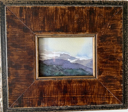 Original Watercolor- " Mountains II " Mini Framed