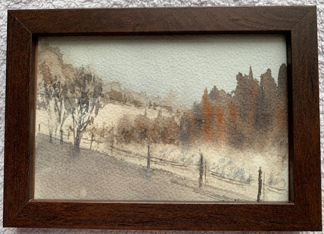 Original Watercolor- " Fog " Mini Framed