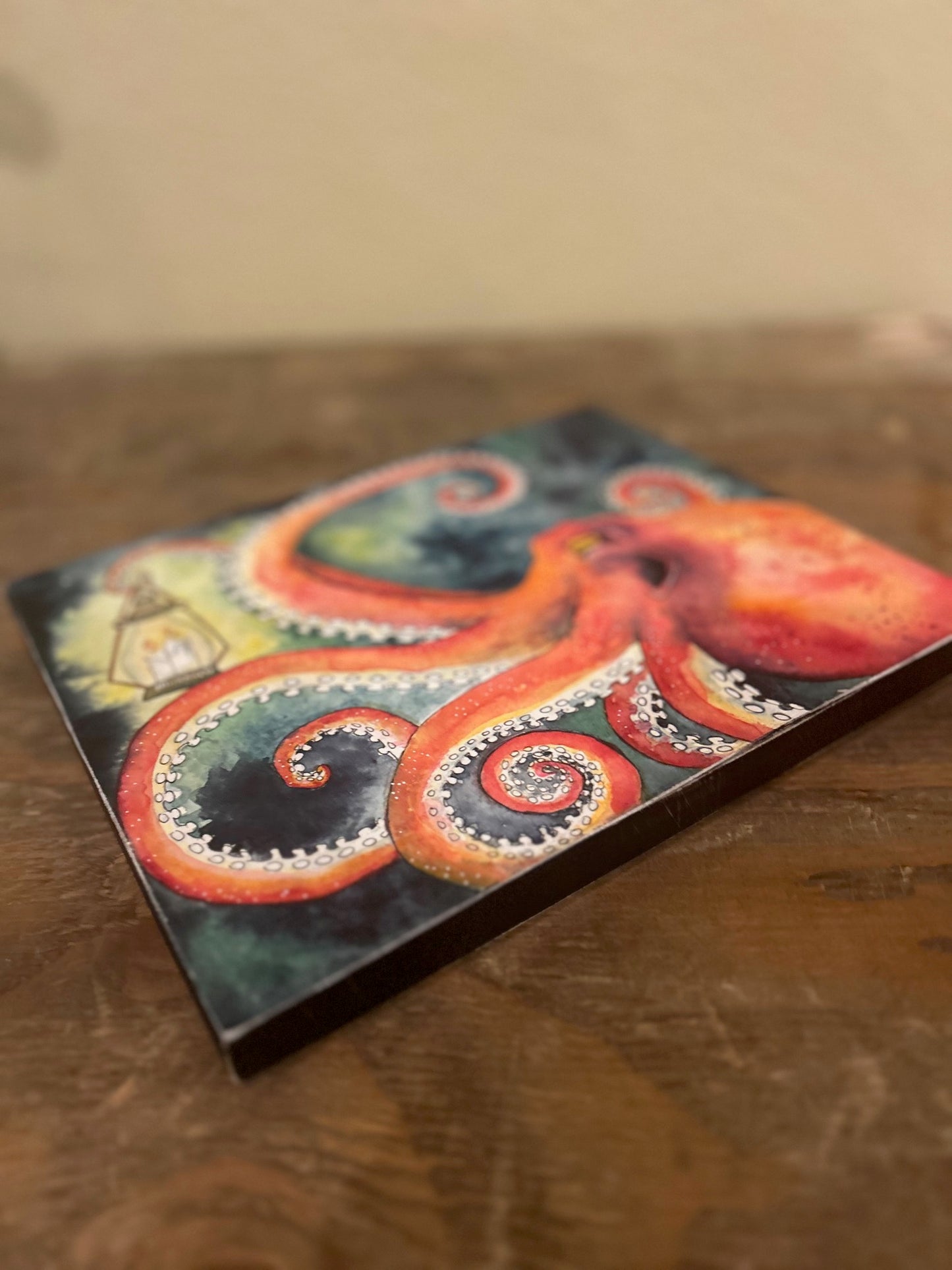 In The Darkest Of Times-Red Octopus Original Watercolor