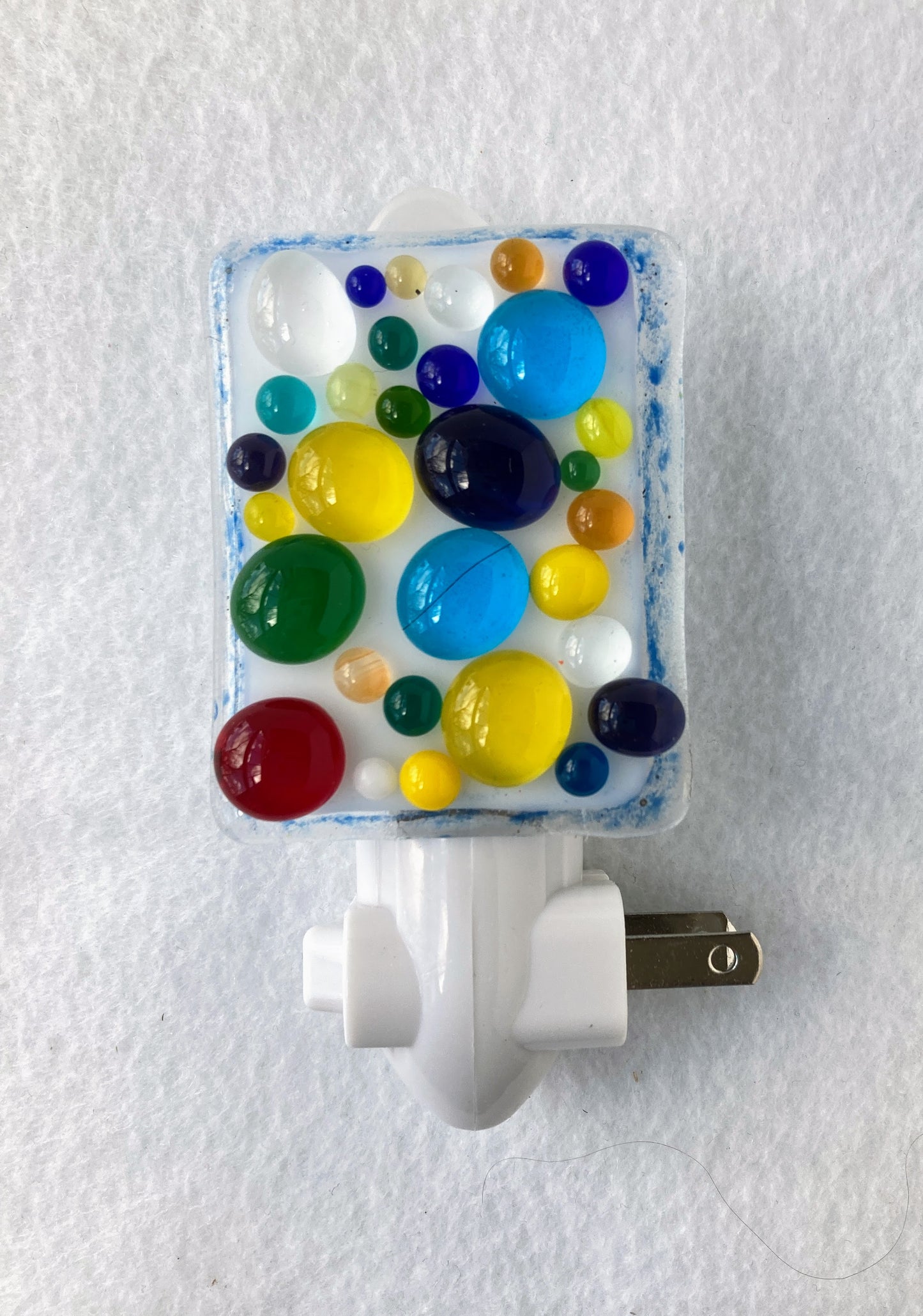 " Bubbles Dots " Fused Glass Nightlight