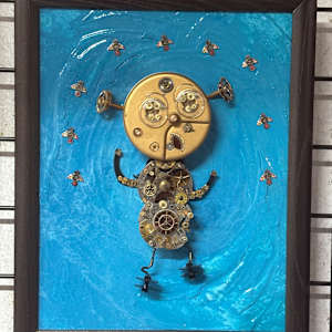 Original Wall Art- "Bird Brain" - Time Funny Characters Collection