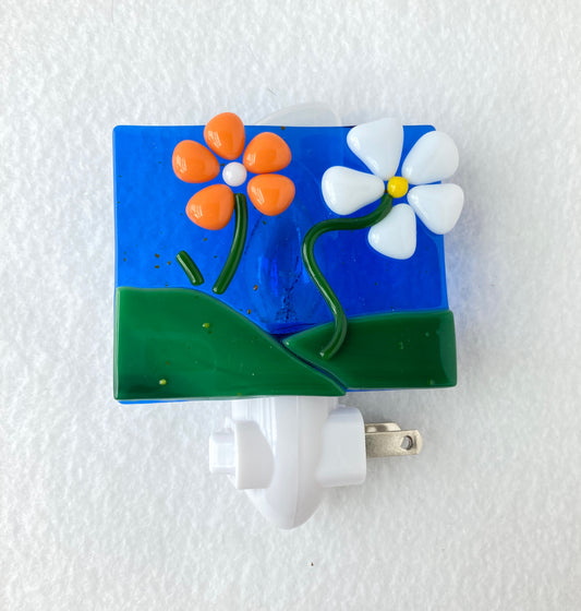 Nightlight -Orange and White Flowers