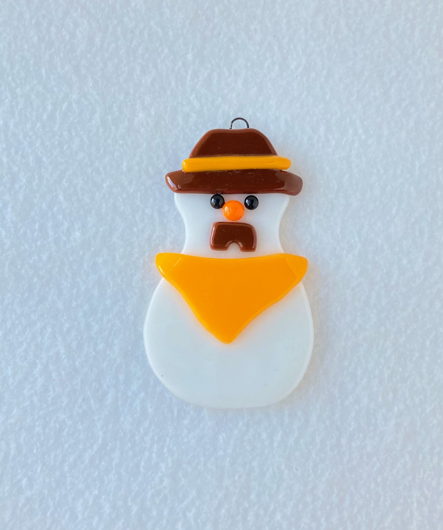 Fused Glass Ornament - "Go Pokes" Cowboy