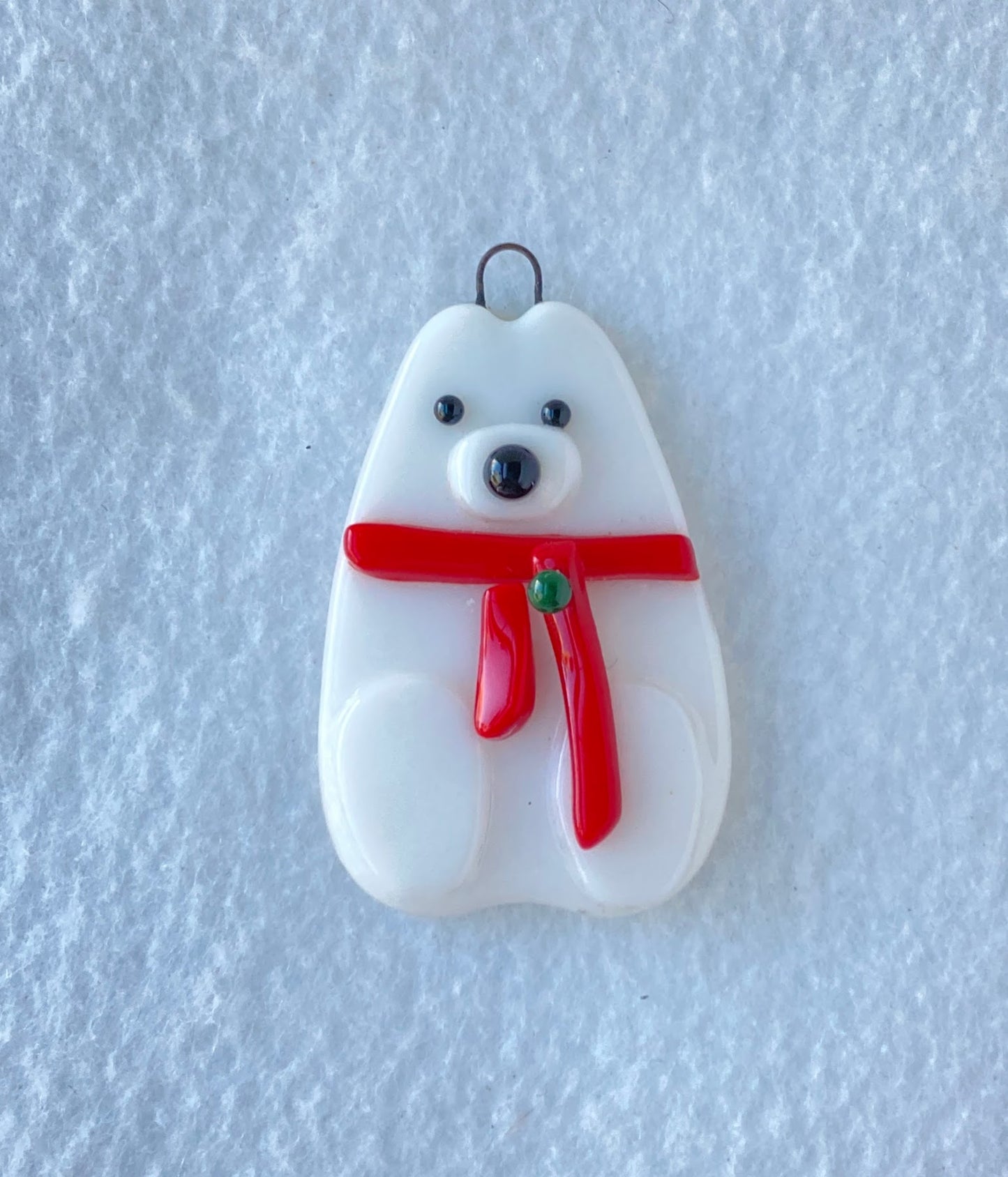 Fused Glass Ornament -Polar Bear
