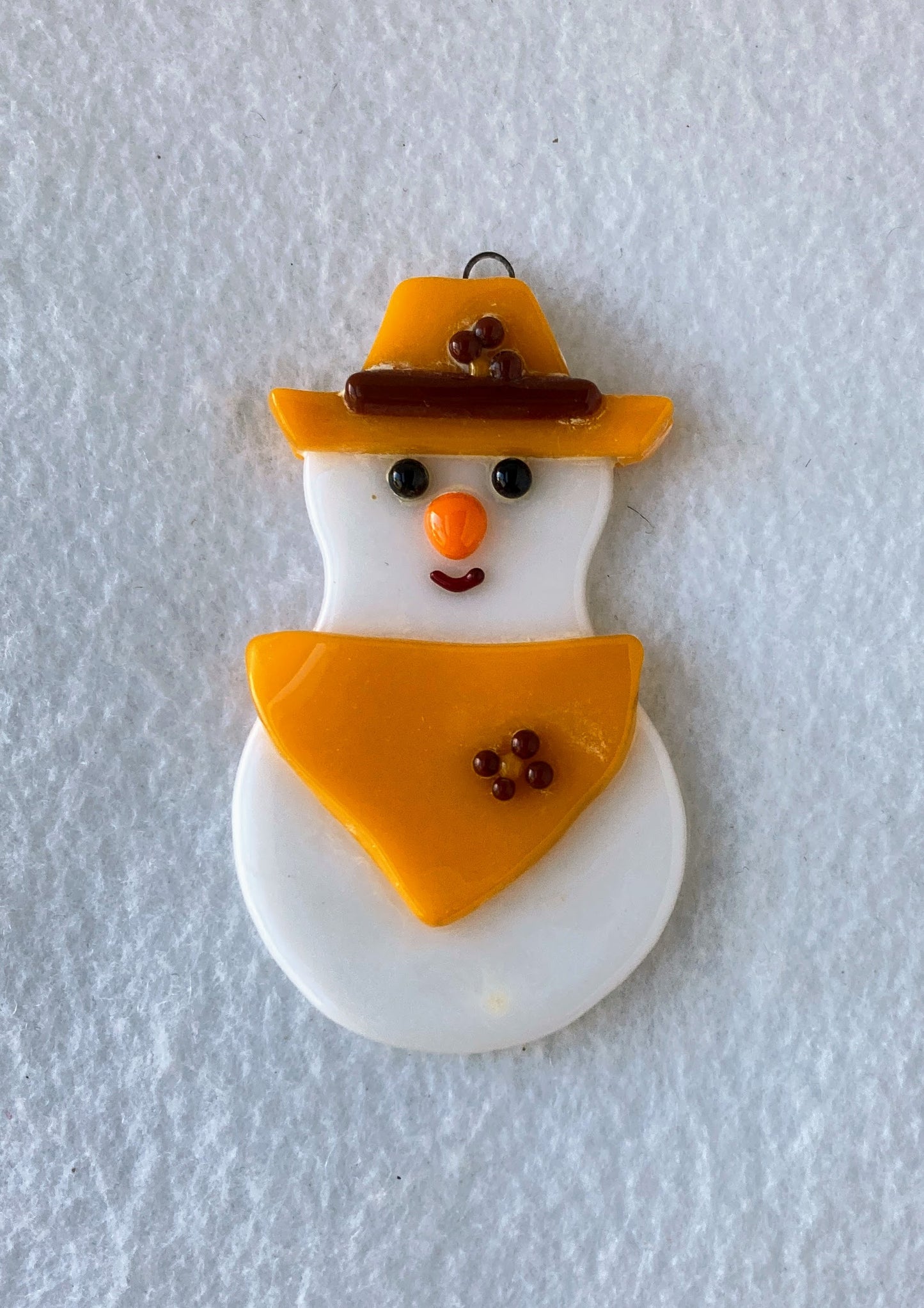 Fused Glass Ornament - "Go Pokes" Cowboy