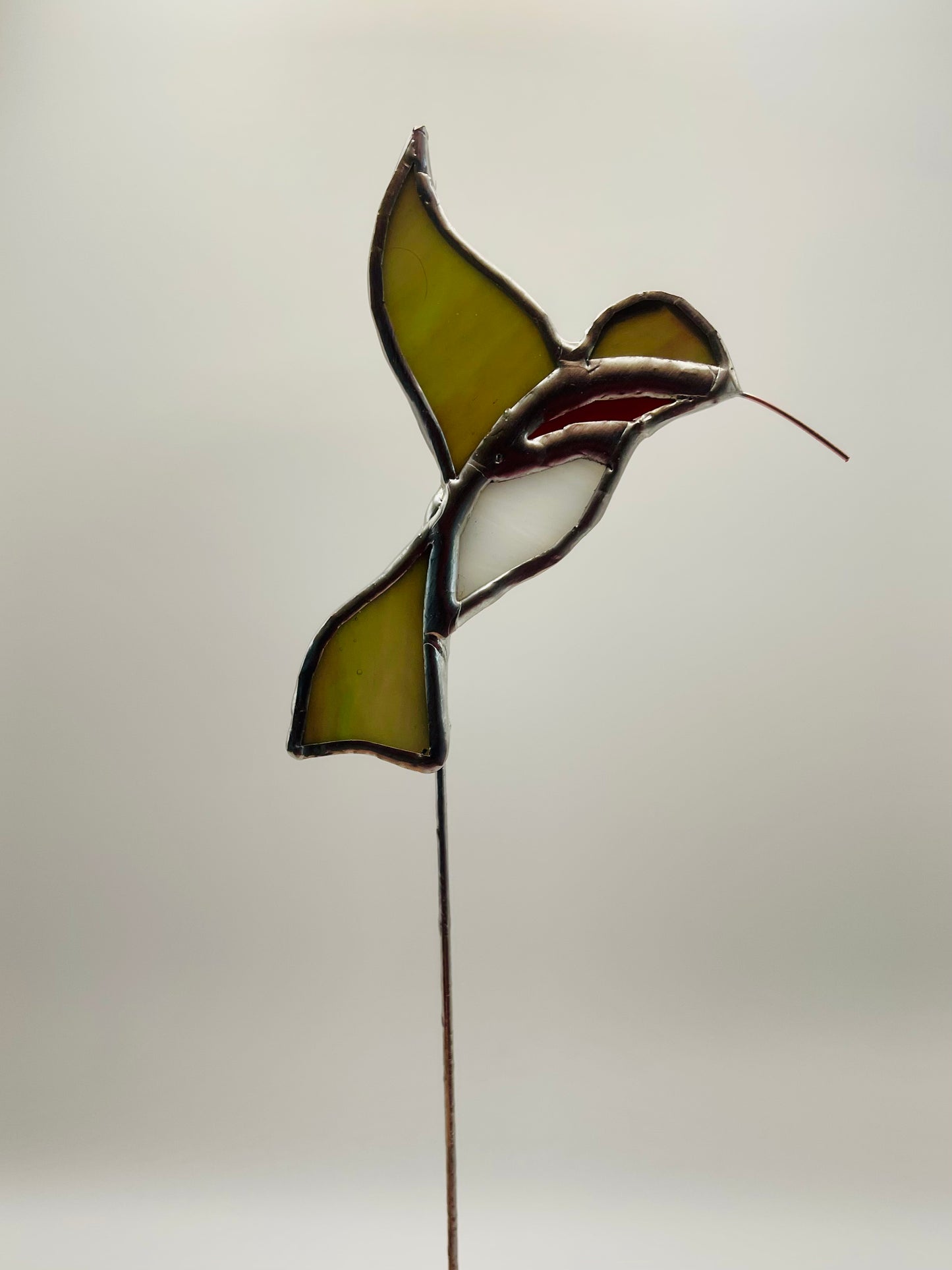 Stained Glass Plant Buddy- Hummingbird