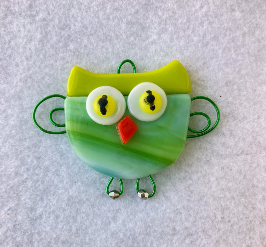 Fused Glass Ornament - " Who Said That? "