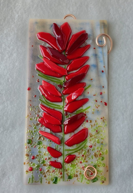 Fused Glass Suncatcher - Indian Paintbrush