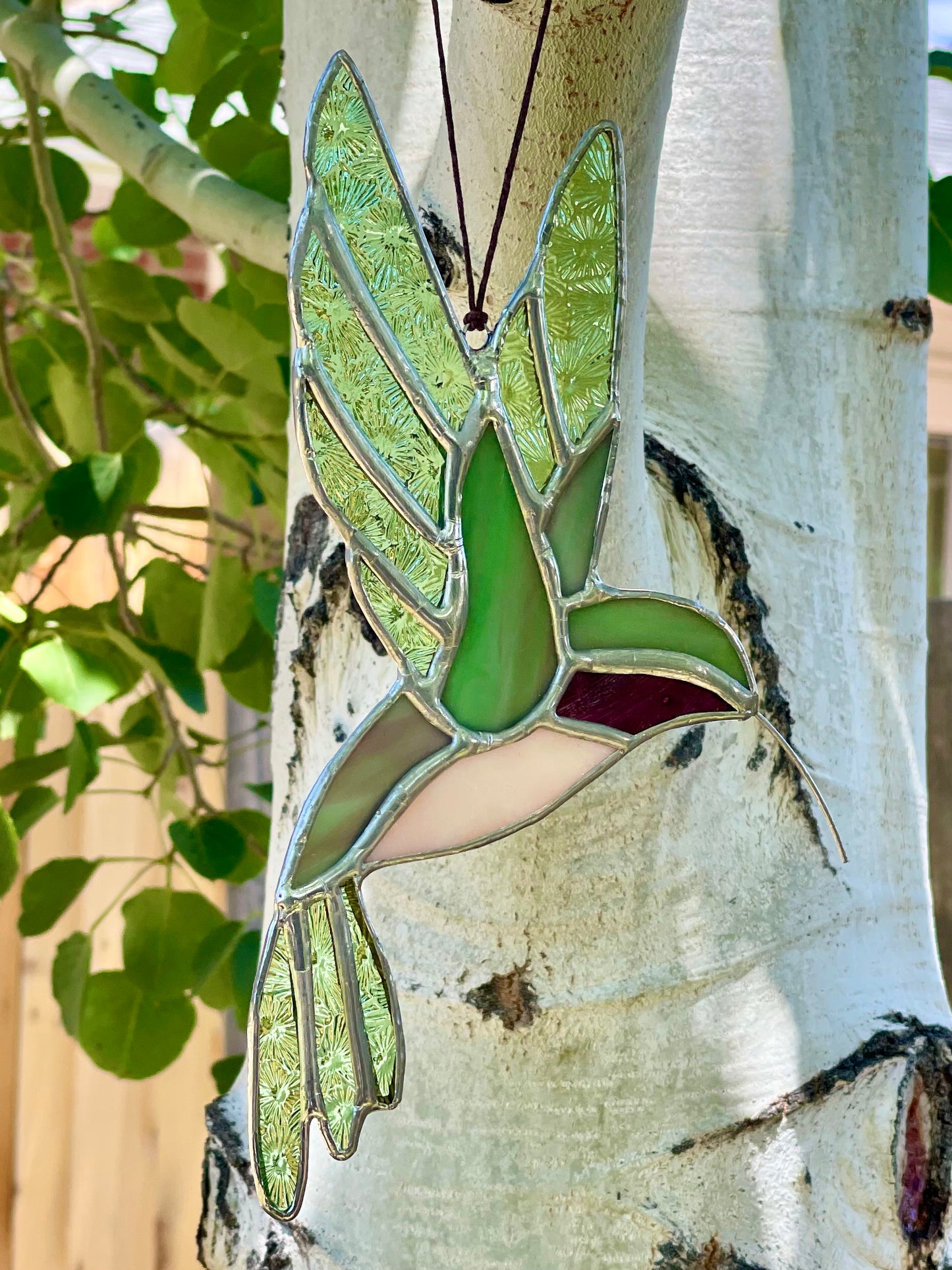 Stained Glass Suncatcher- Hummingbird