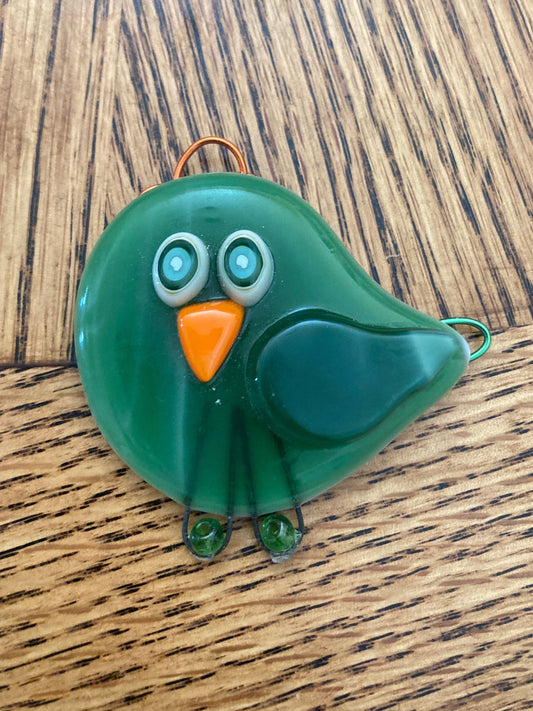 Fused Glass Ornament - "Pretty Girl" Bird