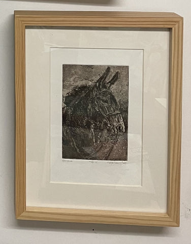 " Blossum " The Mule Framed Intaglio and Aquatint Etching