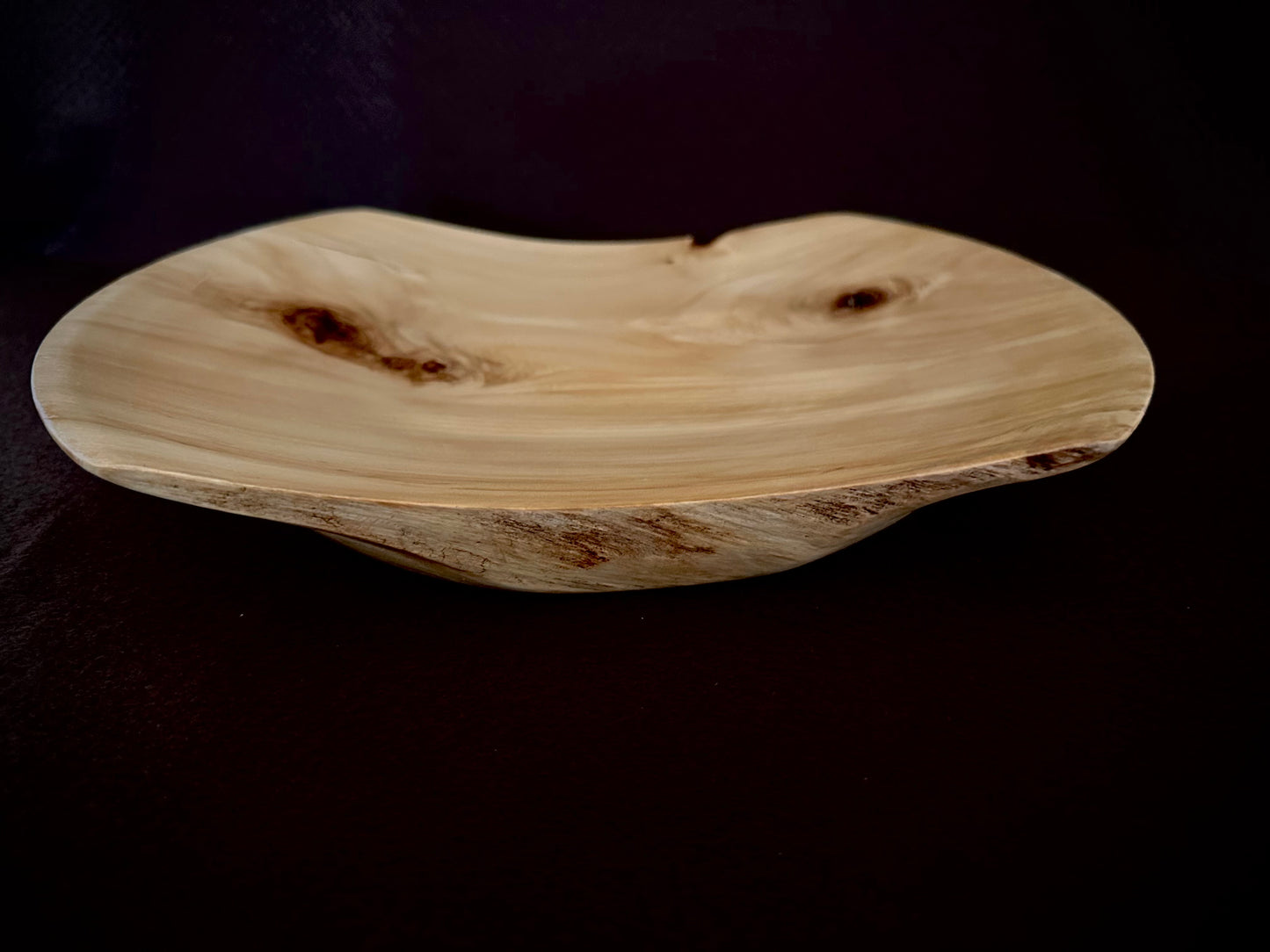 Small Wood Turned Elm Platter