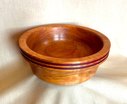 Wood Turned Bowl - Stripped Cherry 8"