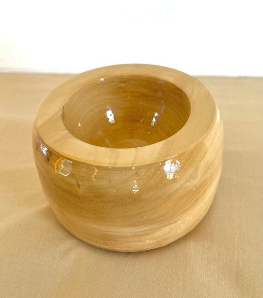 Wood Turned Bowl - Elm Wood Chunky Bowl with Epoxy Finish