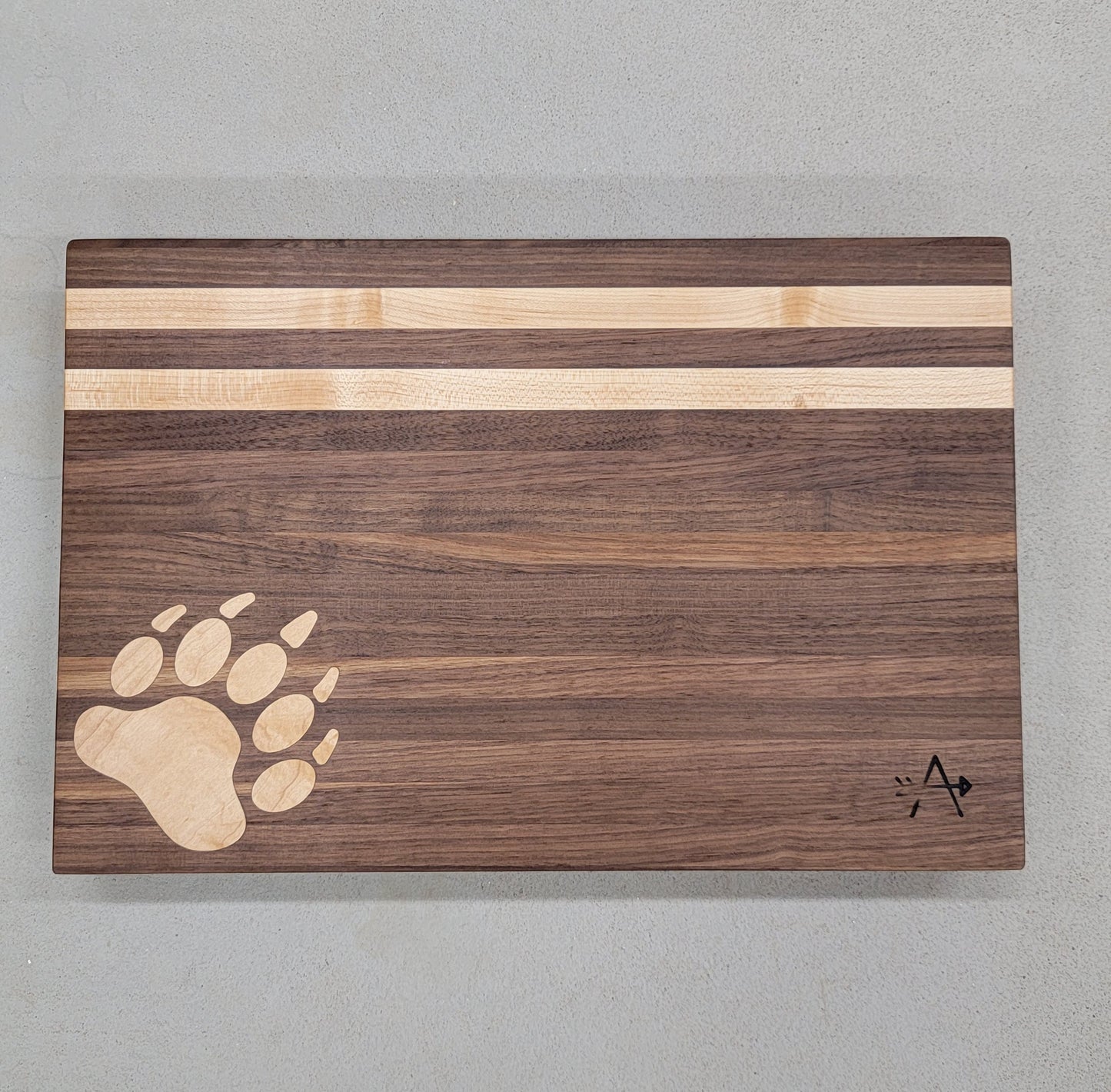 Walnut and Maple Wood Cutting Board - Bear