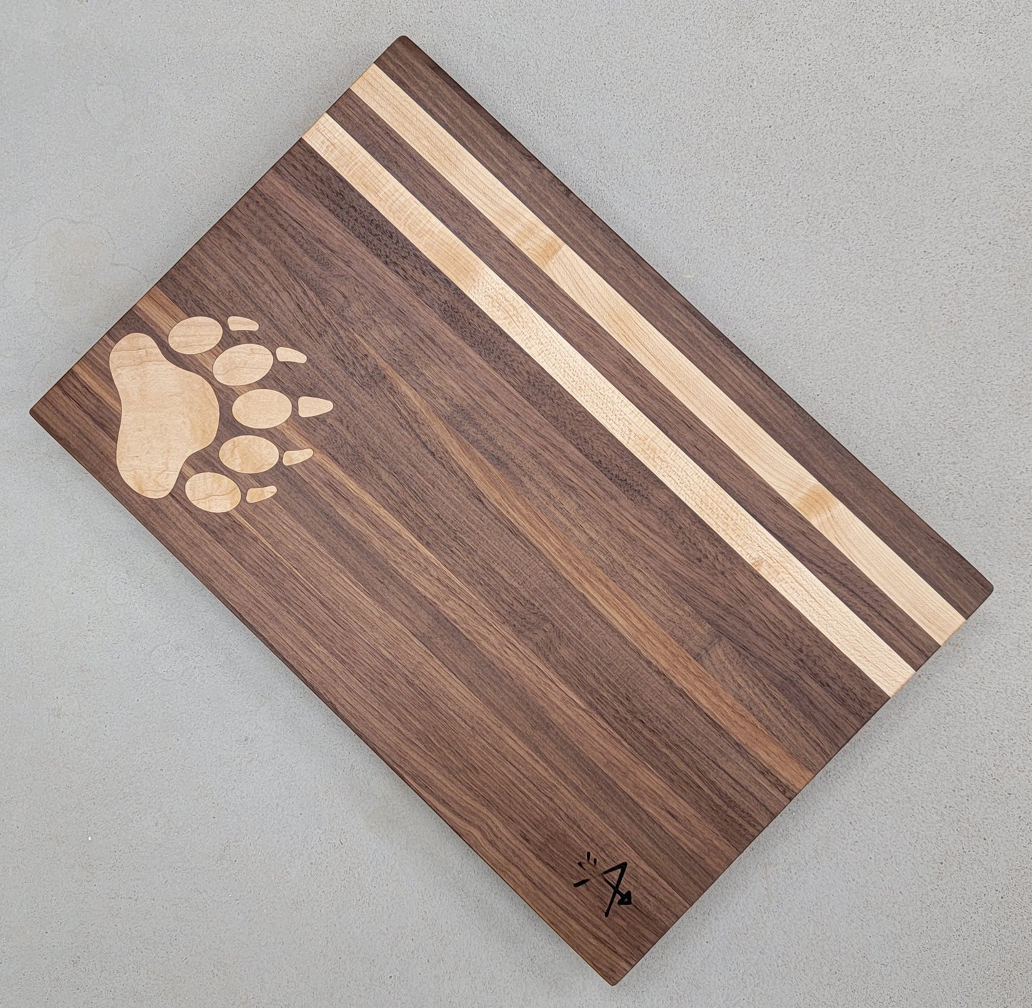 Walnut and Maple Wood Cutting Board - Bear
