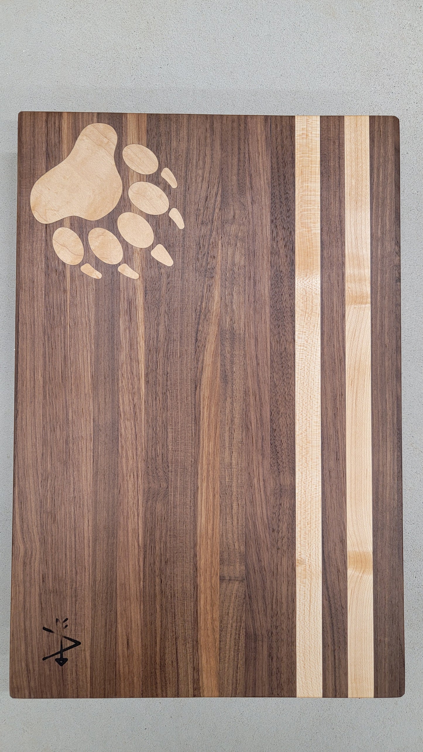 Walnut and Maple Wood Cutting Board - Bear