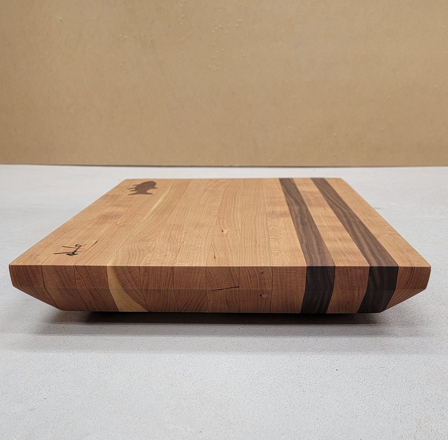 " Trout " Cherry and Walnut Wood Cutting Board