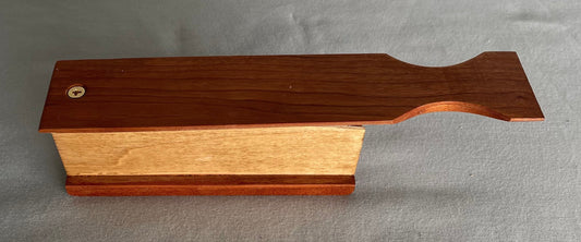 cedar handmade turkey box call with flat tail handle