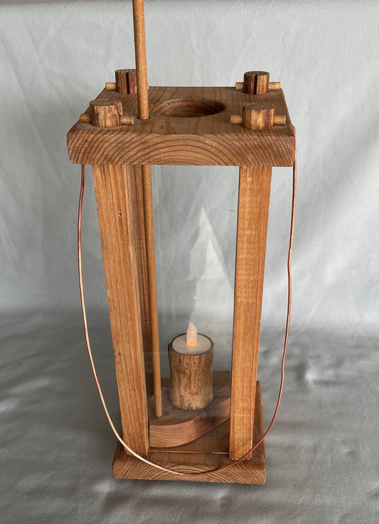 19th Century Style Wooden Candle Lantern
