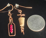 Wine Bottle and Corkscrew Earrings