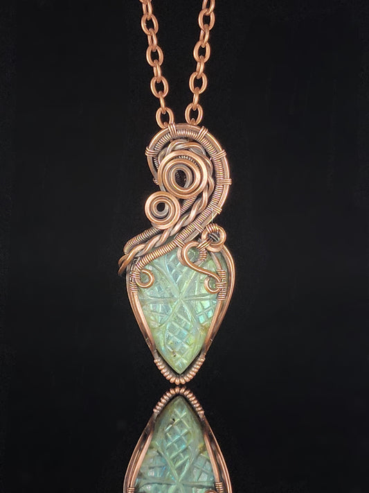 Carved Labradorite Pendant Necklace