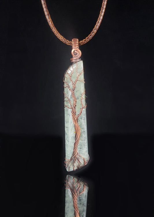 Elegant Aquamarine Tree of Life Pendant Necklace #1