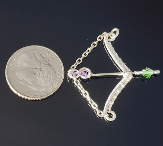Necklace - Bow and Arrow Pendant with Amethyst