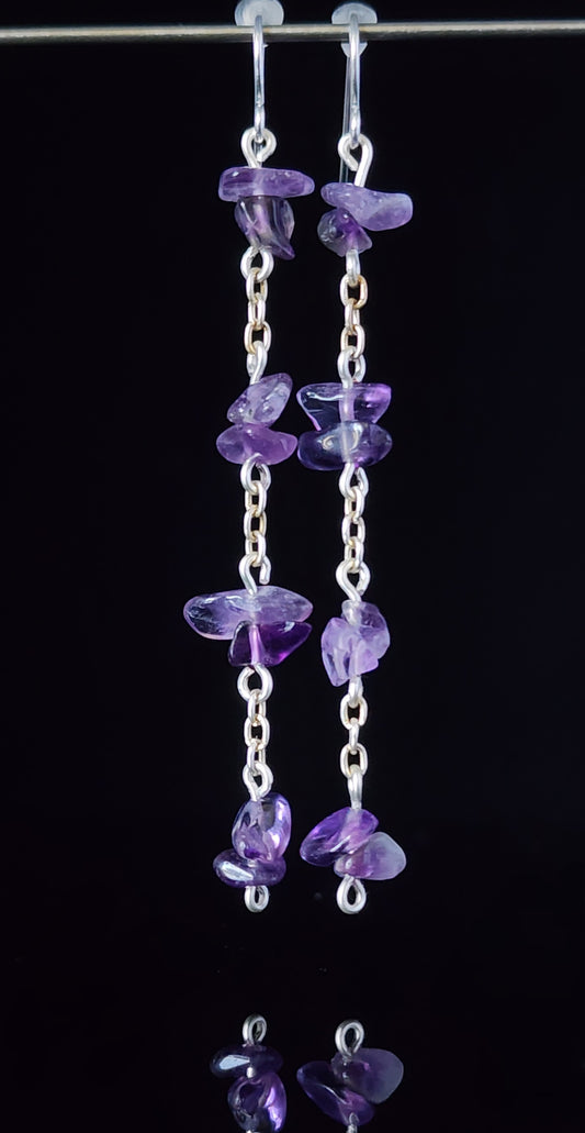 Amethyst Chip Earrings
