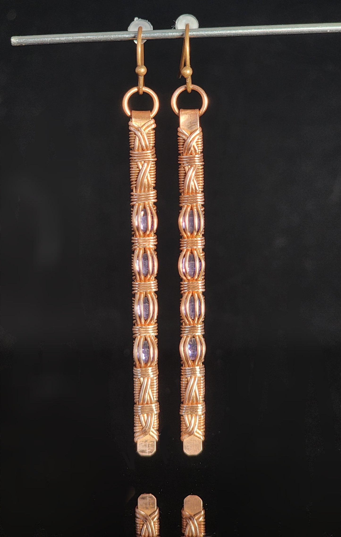 Channel Set Dangle Earrings