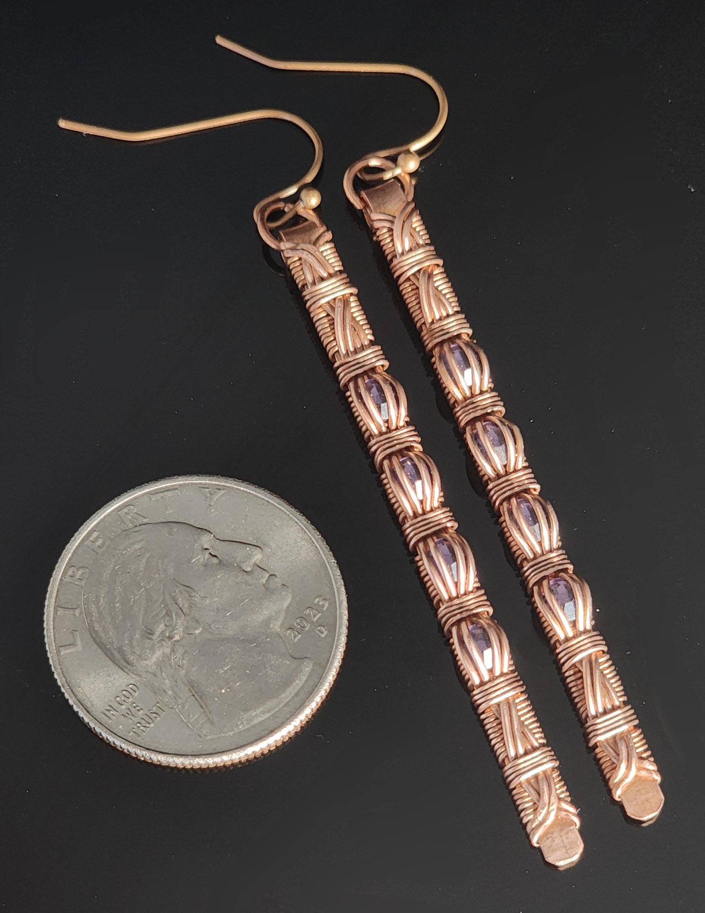 Channel Set Dangle Earrings
