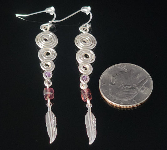 Earrings - " Feather " Spiral