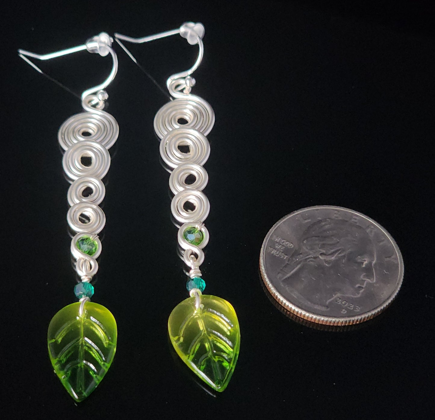 " Leaf " Spiral Earrings