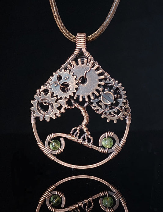 Steampunk Tree Pendant Necklace