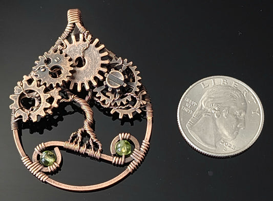 Necklace - Steampunk Tree Pendant