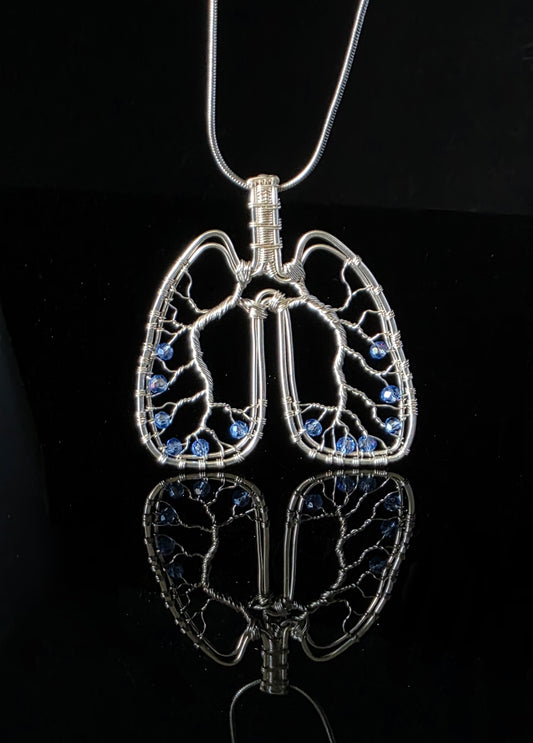 Necklace - Lungs in Blue