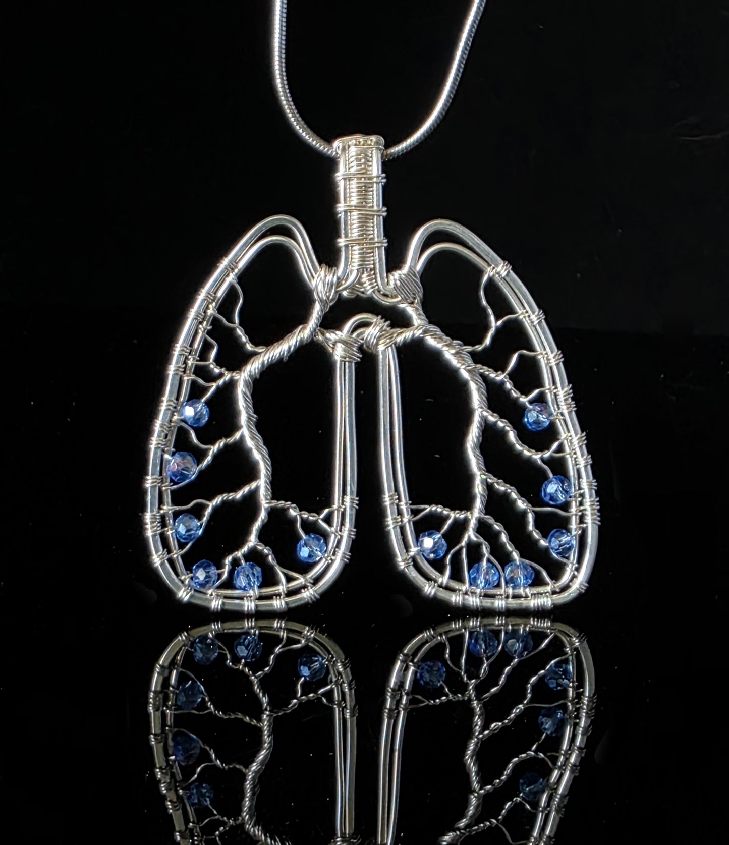 Necklace - Lungs in Blue