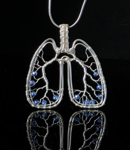Necklace - Lungs in Blue