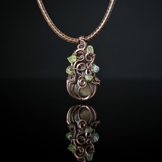 Necklace - Pumpkin Pendant - Labradorite