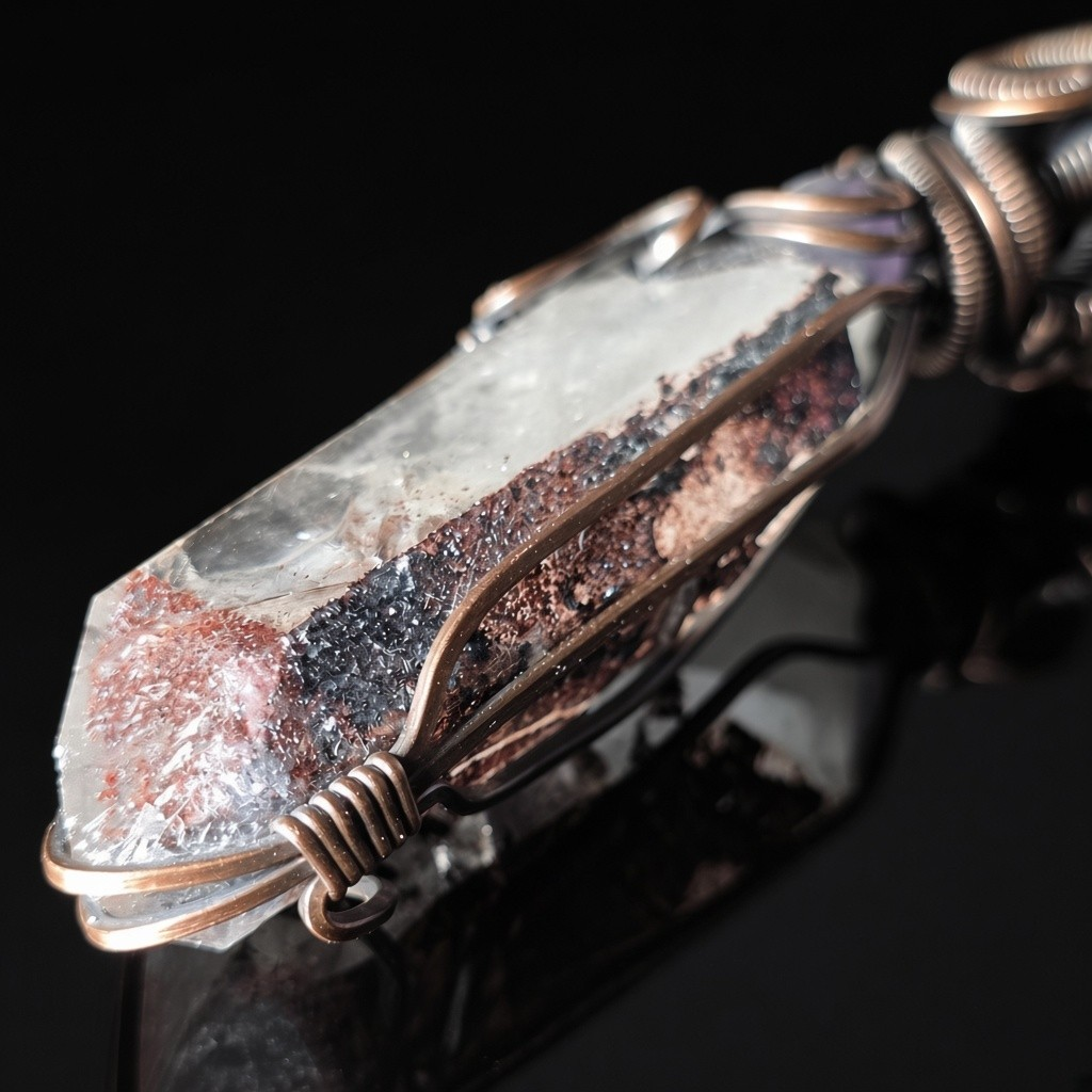Necklace - Wire Wrapped - Harlequin Quartz Pendant