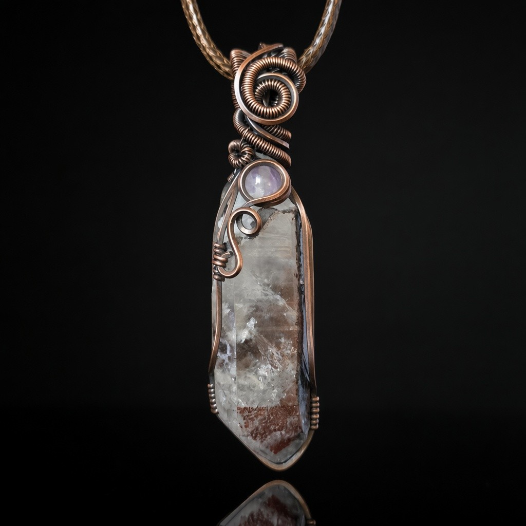 Necklace - Wire Wrapped - Harlequin Quartz Pendant