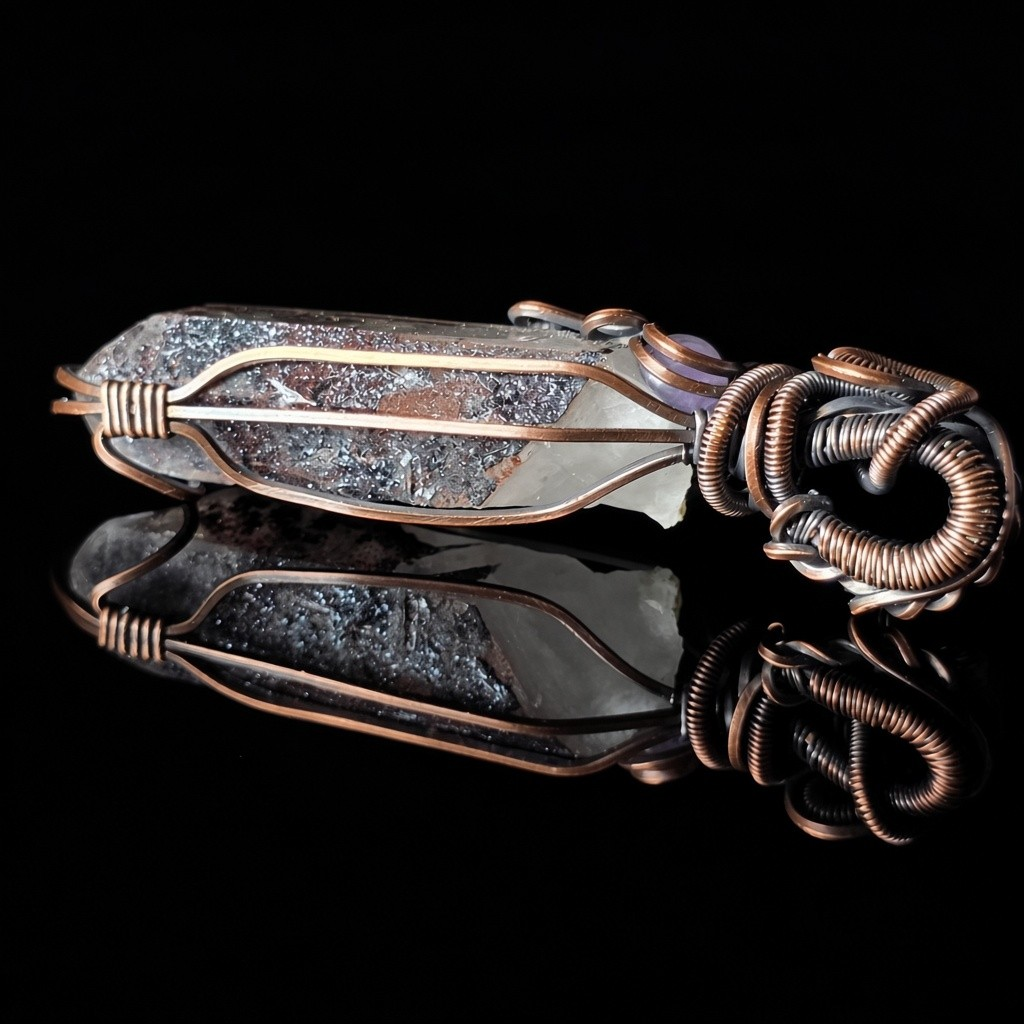 Necklace - Wire Wrapped - Harlequin Quartz Pendant