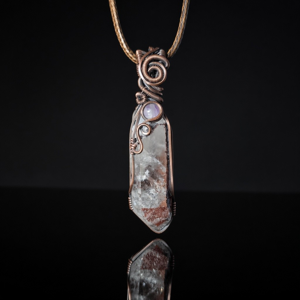 Necklace - Wire Wrapped - Harlequin Quartz Pendant