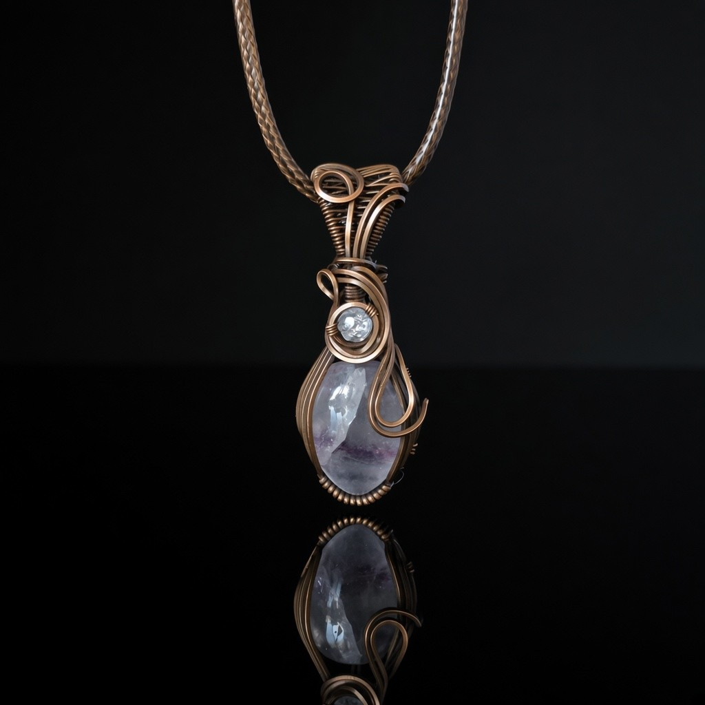 Necklace - Wire Wrapped Amethyst Pendant