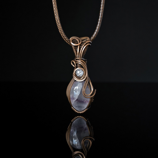 Necklace - Wire Wrapped Amethyst Pendant