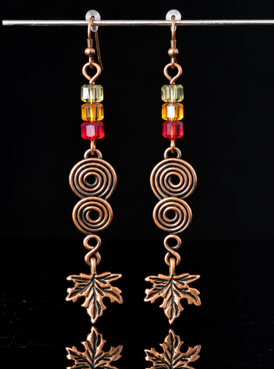 Earrings- Fall Themed Dangles- Maple Leaves