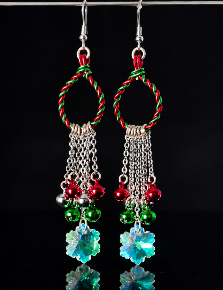Earrings- Holiday Themed- Bells and Snowflakes