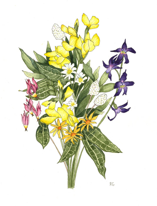 Watercolor Print- "Little Bouquet from my Daughter"