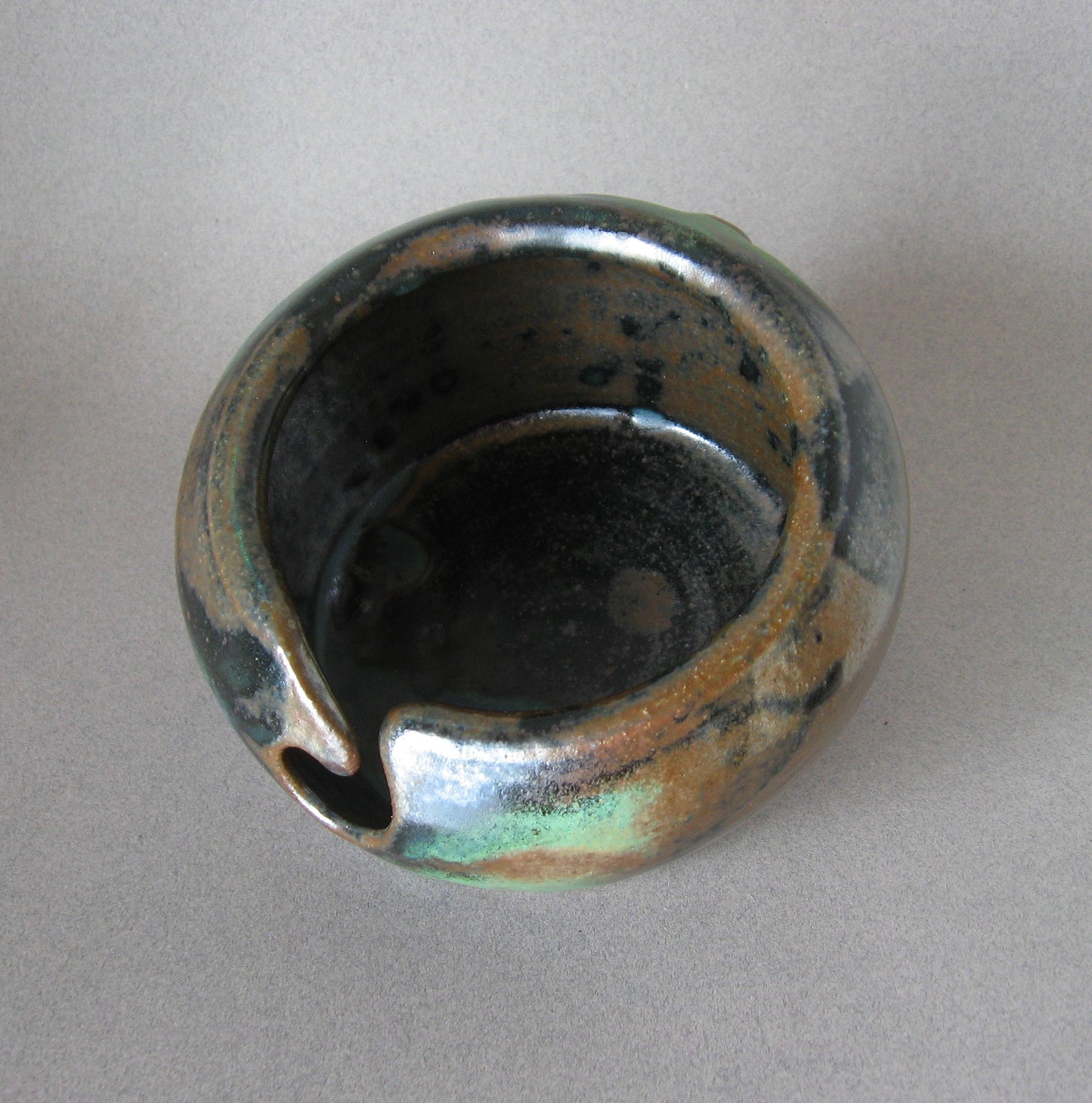 Yarn Bowl in Green and Bronze