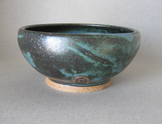 "Cereal Bowl" Blue and Green Glaze